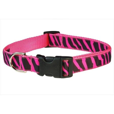 Sassy Dog Wear Sassy Dog Wear ZEBRA-PINK2-C Zebra Dog Collar; Pink - Small ZEBRA-PINK2-C